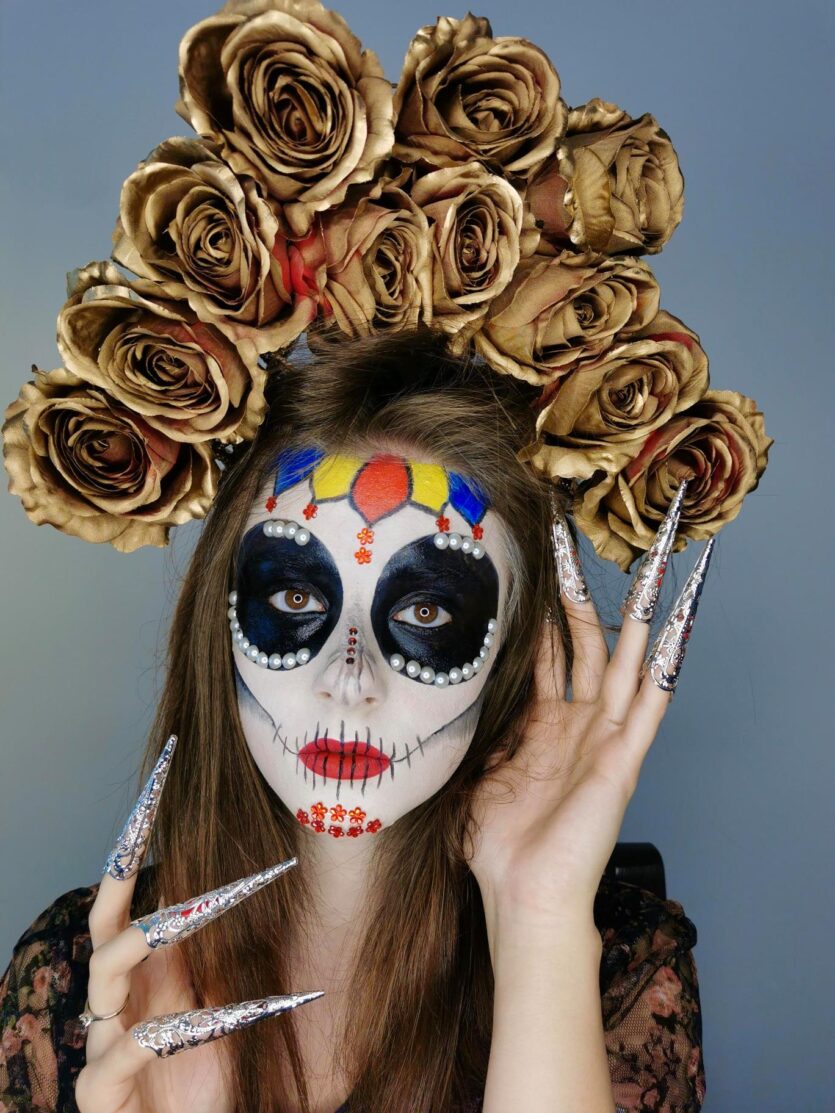 makijaż artystyczny, inspiracja Santa Muerte